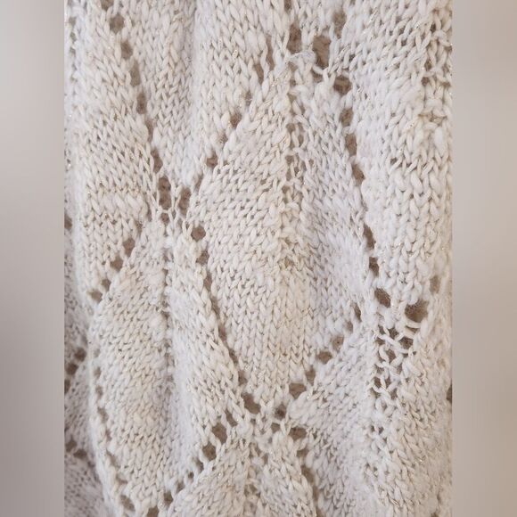 H&M M Cream Chunky Knit Longsleeves WOOL Blend Women’s Sweater - Picture 7 of 10